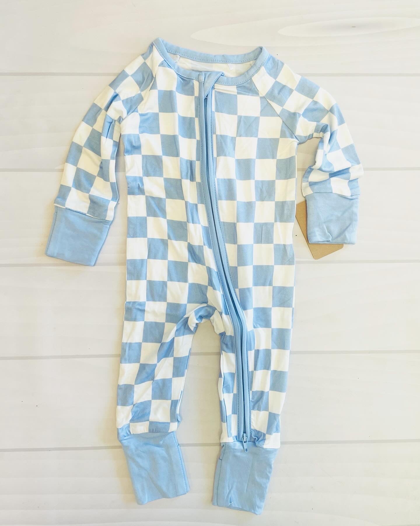 Bamboo Convertible Pj's Blue Checkered