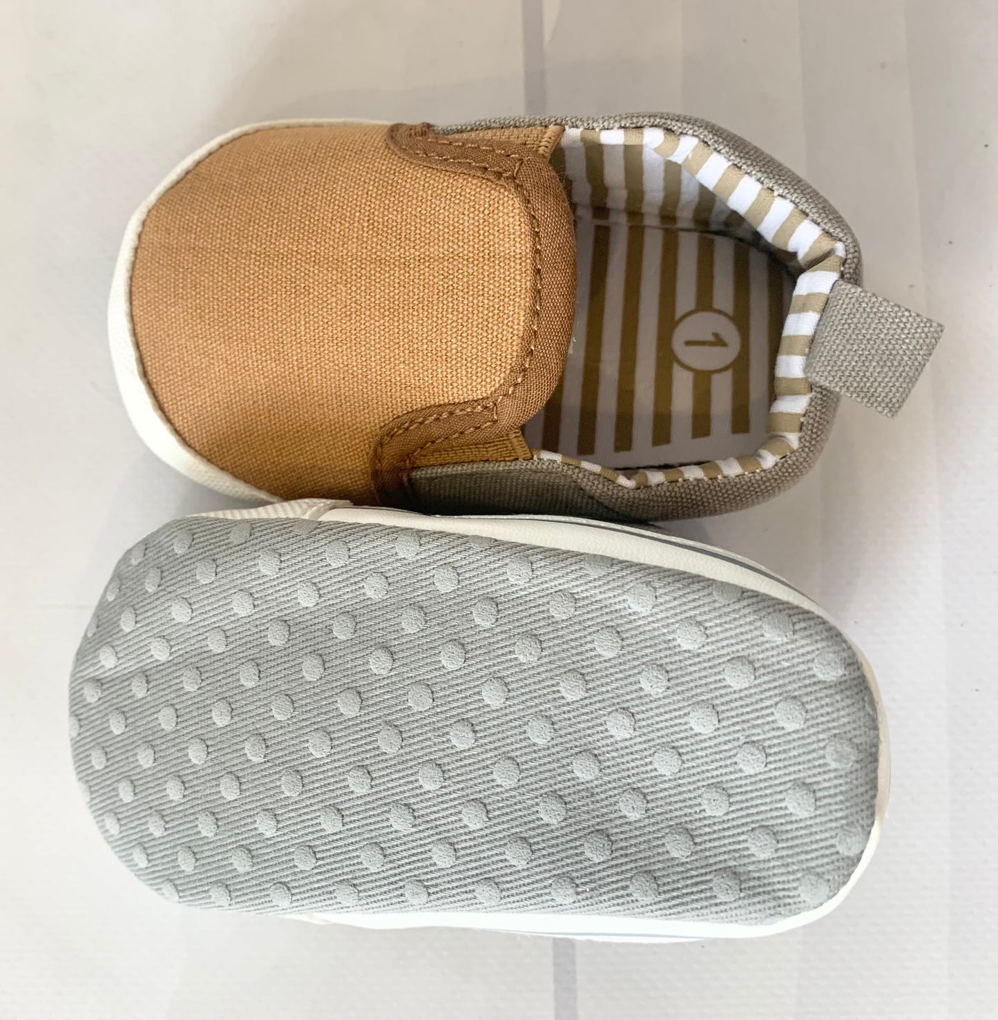 Soft Crib Shoe Brown & Gray