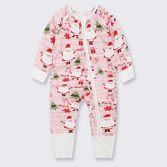 Limited Edition Convertible Bamboo Pjs - Pink Santa