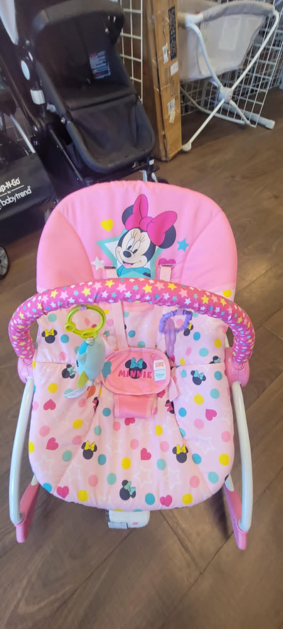 Bright Starts Minnie Mouse Spotty Dotty Vibrating Bouncer